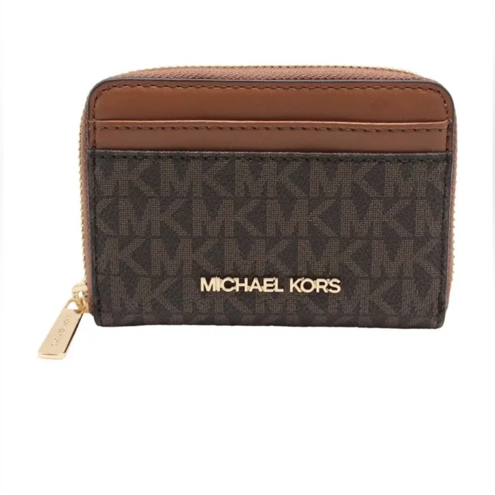 NWT Michael Michael Kors Medium Logo Zip-Around Card Case
